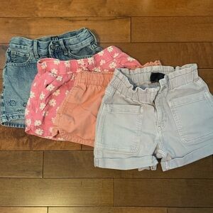 Girls' Multi-Pack Casual Shorts - Pink, Coral, Light Purple, Dark Jean